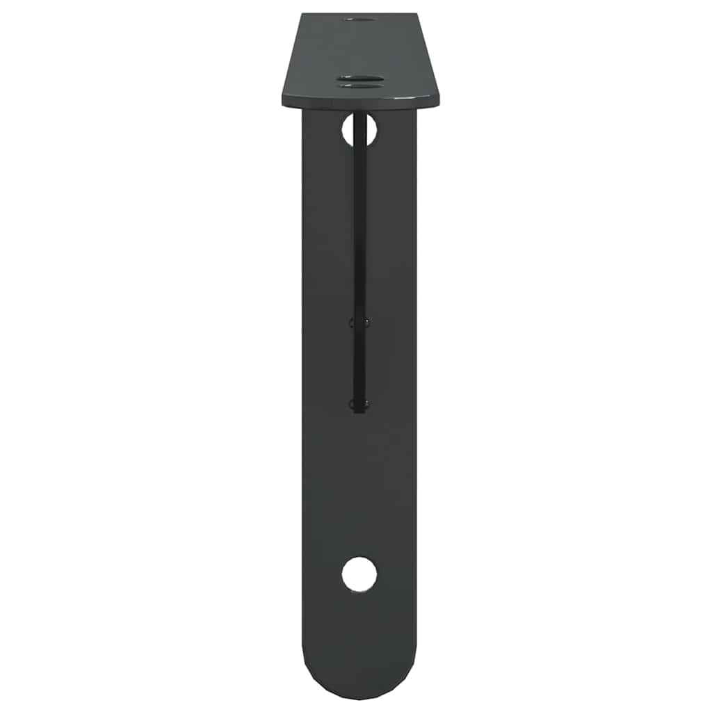 Suportes prateleira 4pcs 23,5x2,5x15,5 cm aço inoxidável preto