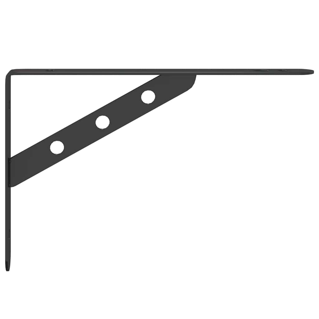 Suportes prateleira 4pcs 23,5x2,5x15,5 cm aço inoxidável preto