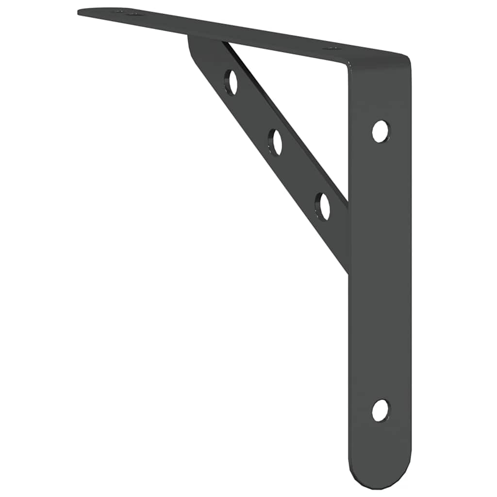 Suportes prateleira 4pcs 23,5x2,5x15,5 cm aço inoxidável preto