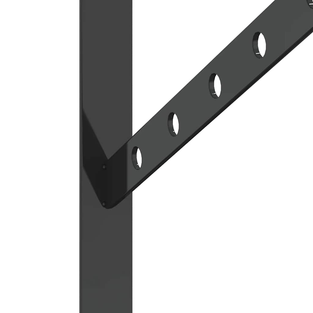 Suportes prateleira 4pcs 23,5x2,5x15,5 cm aço inoxidável preto