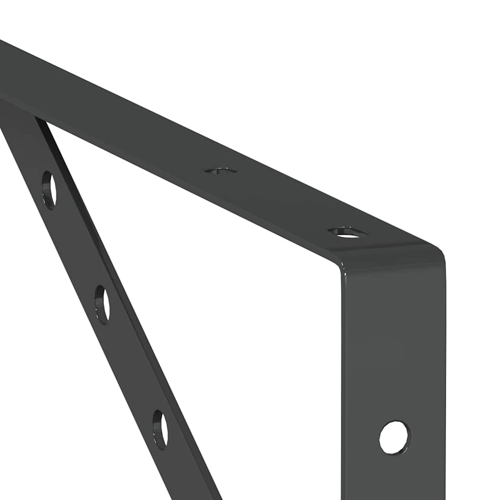 Suportes prateleira 4pcs 23,5x2,5x15,5 cm aço inoxidável preto