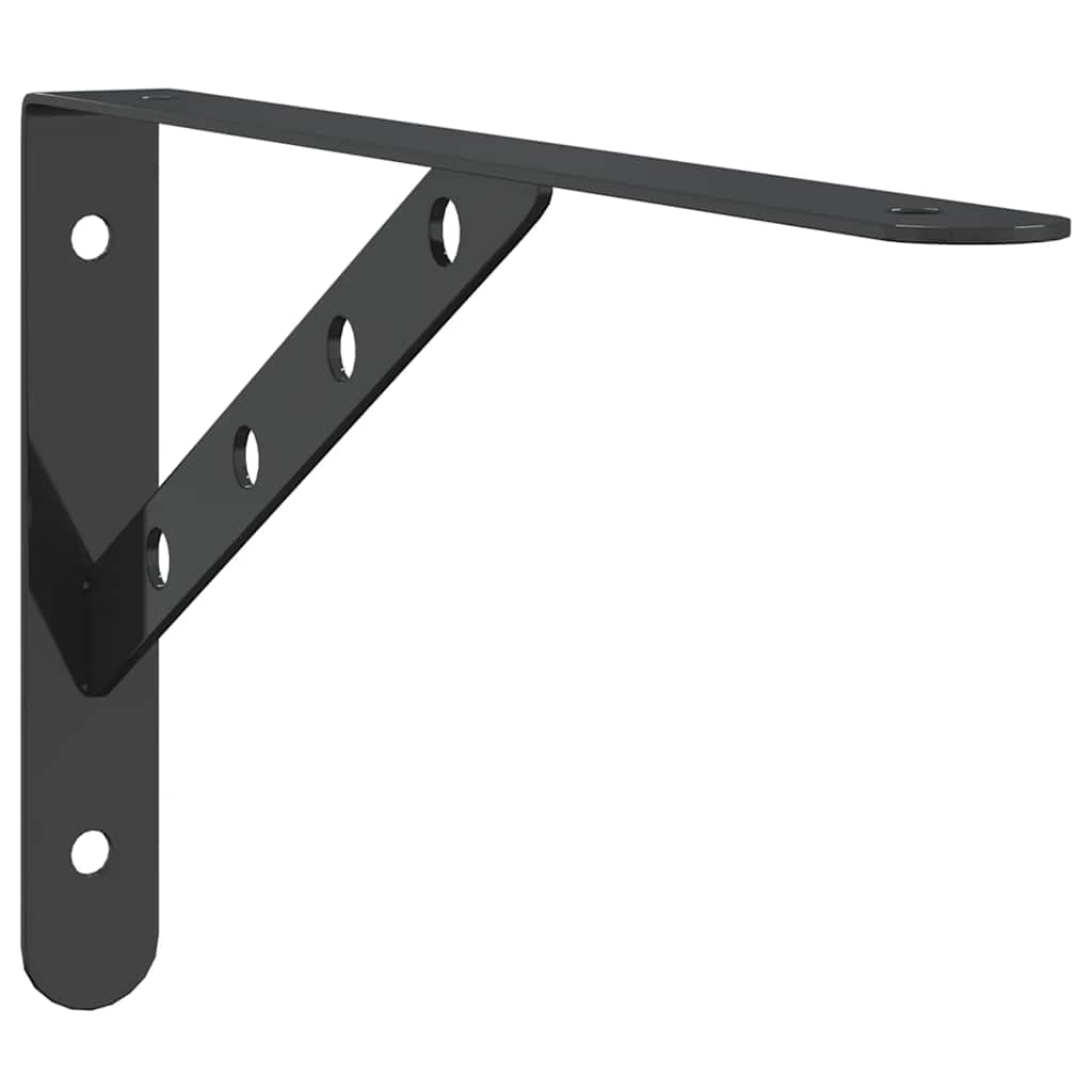 Suportes prateleira 4pcs 30x2,5x15,5 cm aço inoxidável preto