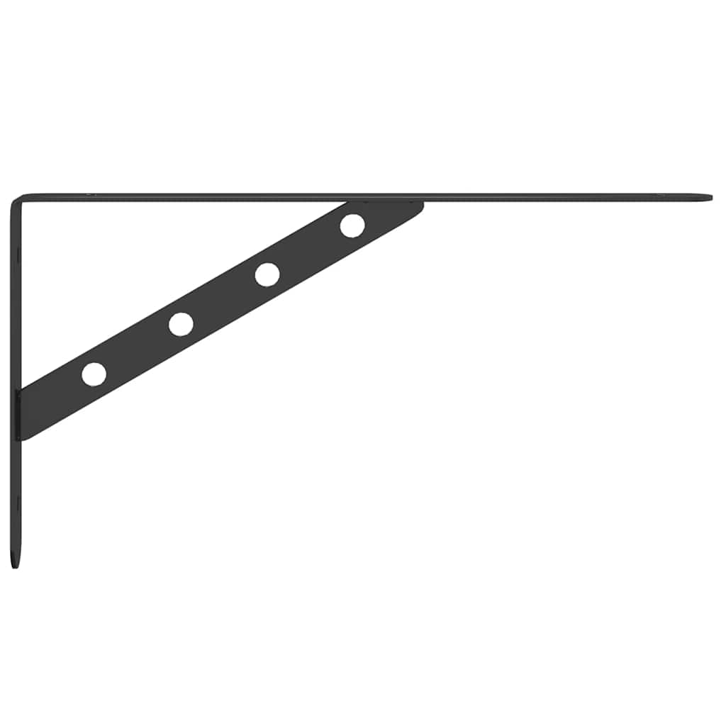 Suportes prateleira 4pcs 30x2,5x15,5 cm aço inoxidável preto