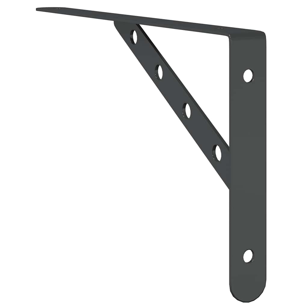 Suportes prateleira 4pcs 30x2,5x15,5 cm aço inoxidável preto