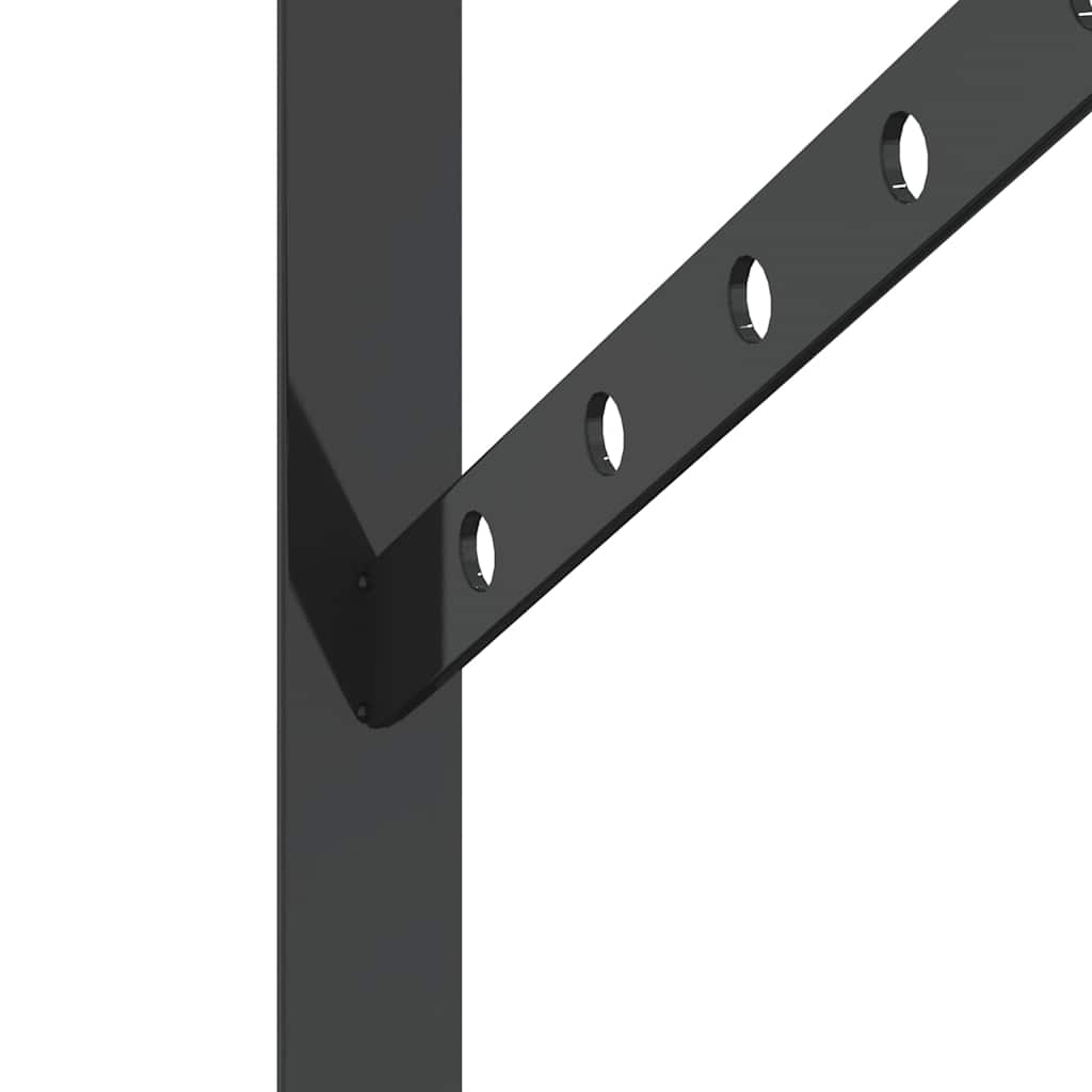 Suportes prateleira 4pcs 30x2,5x15,5 cm aço inoxidável preto
