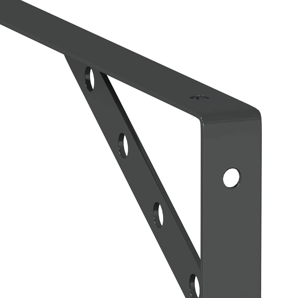 Suportes prateleira 4pcs 30x2,5x15,5 cm aço inoxidável preto