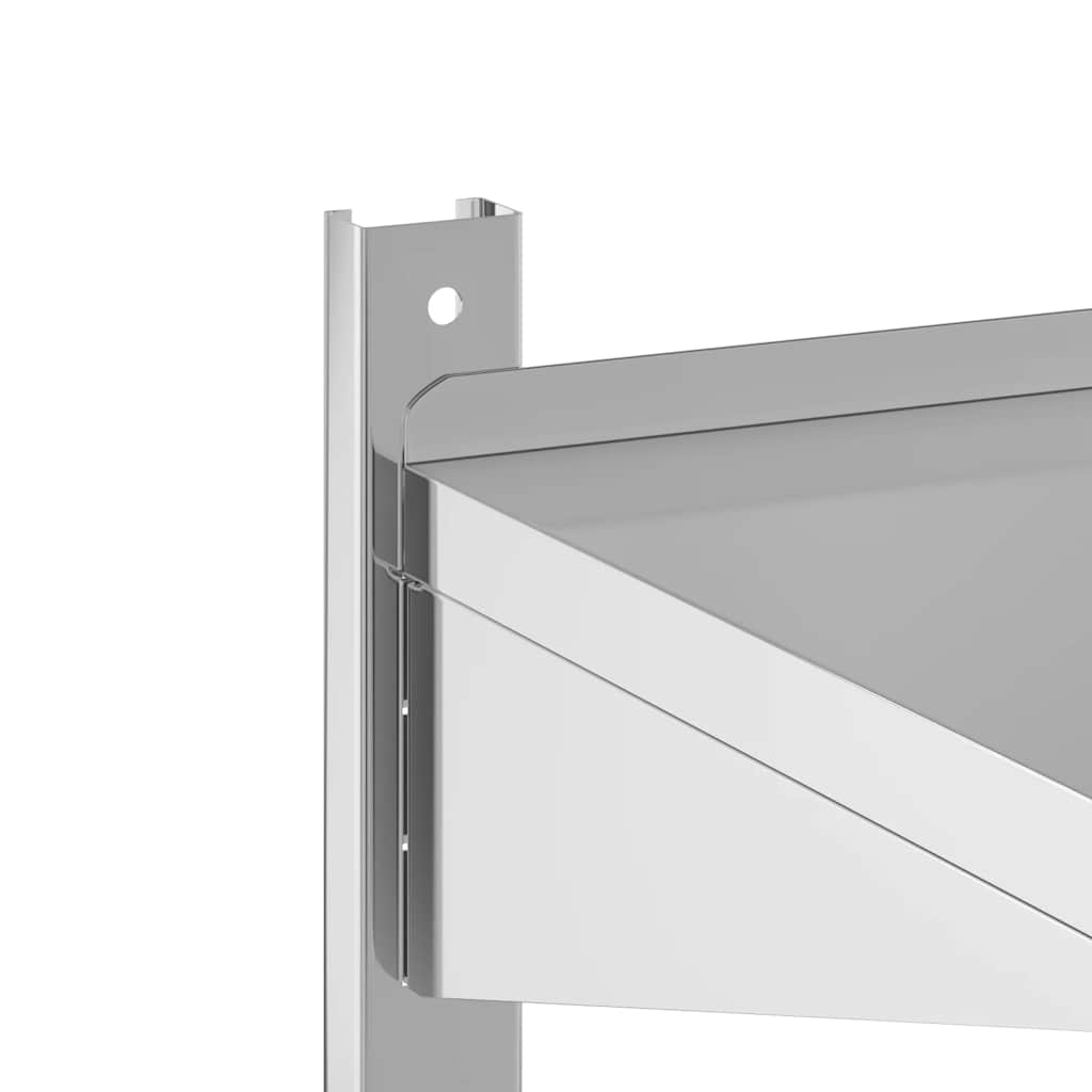 Estante parede 2 prateleiras 100x40x60 cm aço inoxidável prata