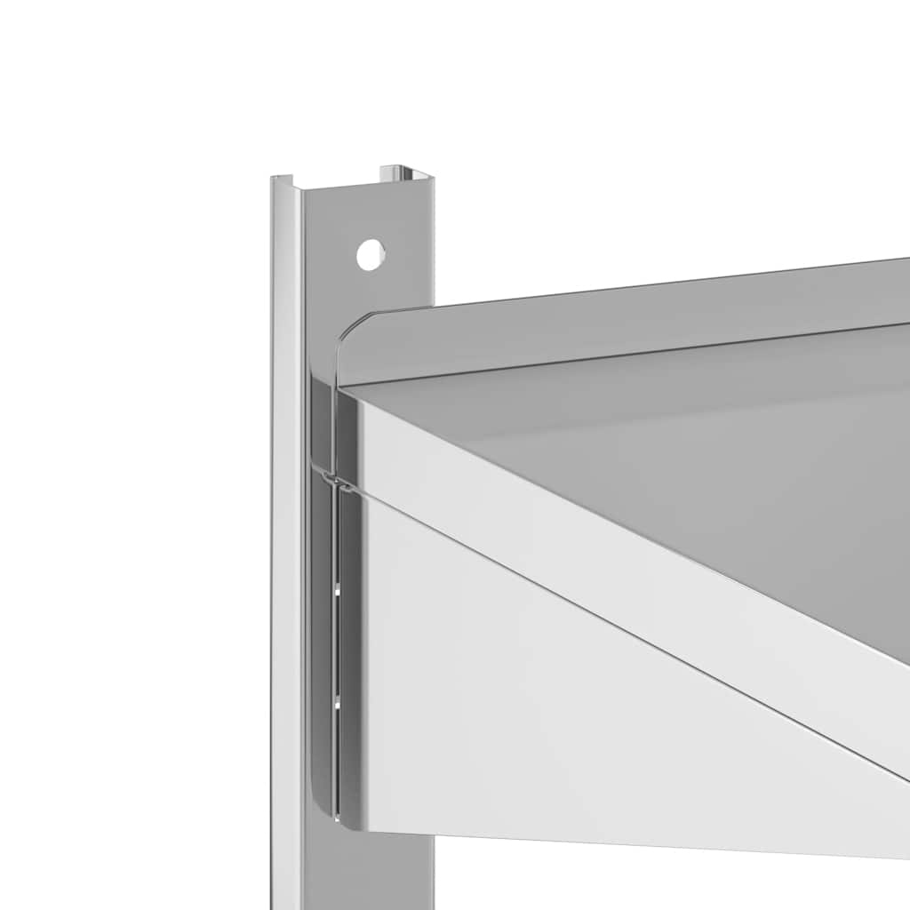 Estante parede 2 prateleiras 50x30x48 cm aço inoxidável prata