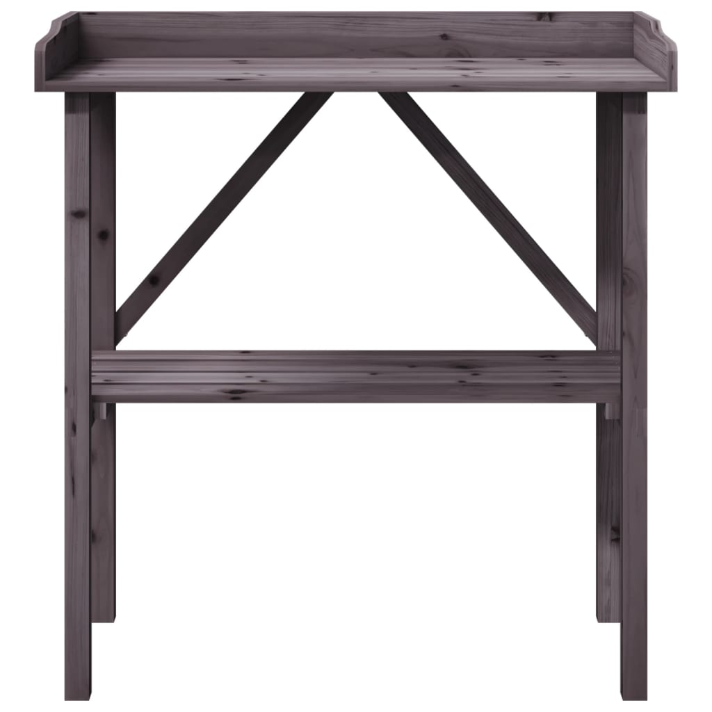 Mesa p/ plantas c/ prateleira 78x38x82,5 cm abeto maciço cinza