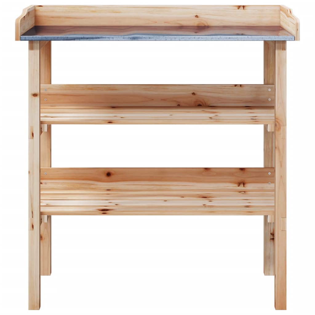 Mesa apoio p/ plantas c/ prateleiras 78x38x82,5 cm abeto maciço