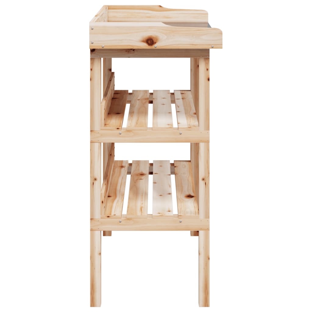 Mesa apoio p/ plantas c/ prateleiras 78x38x82,5 cm abeto maciço
