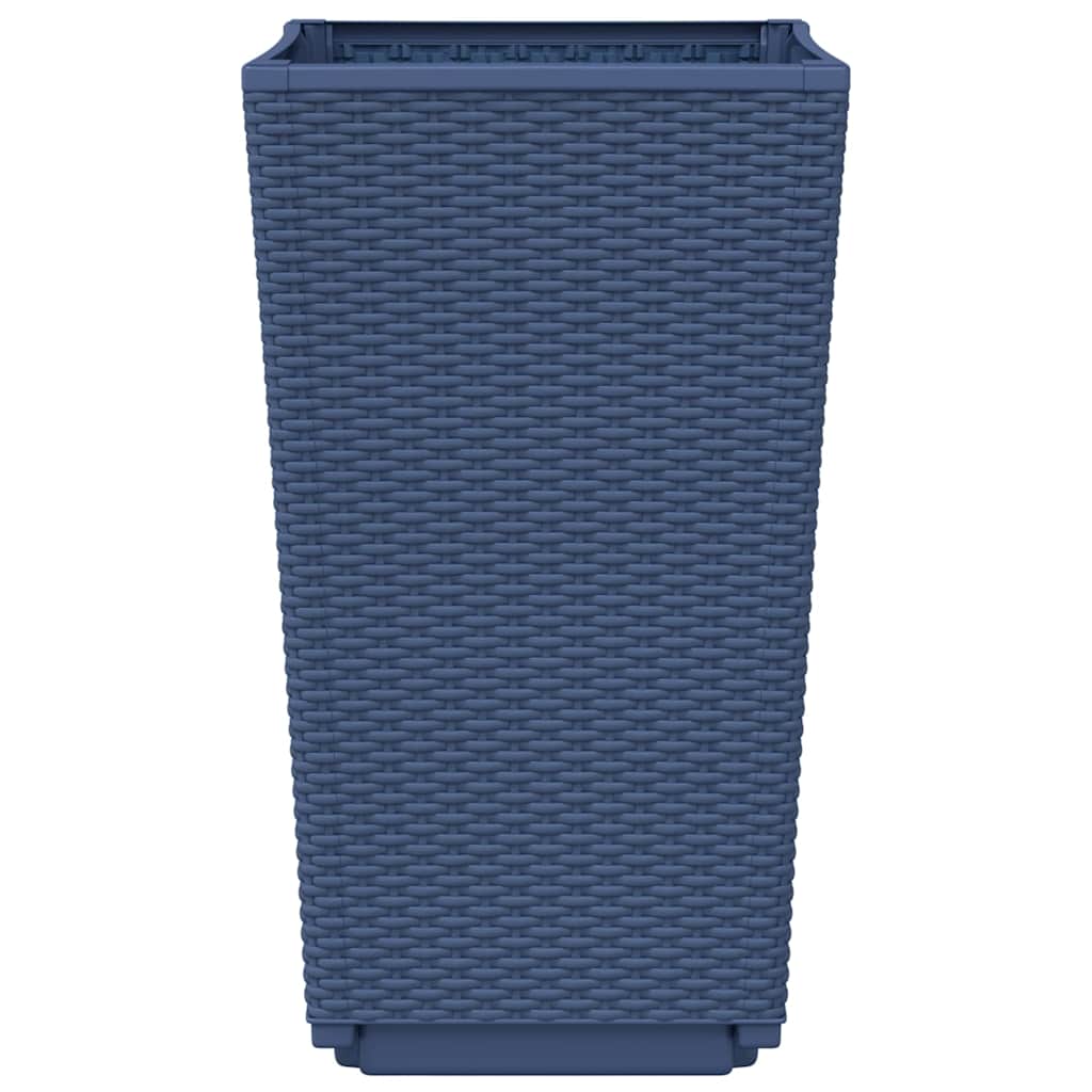 Vasos/floreiras 2 pcs 32,5x32,5x57 cm PP cinzento azul