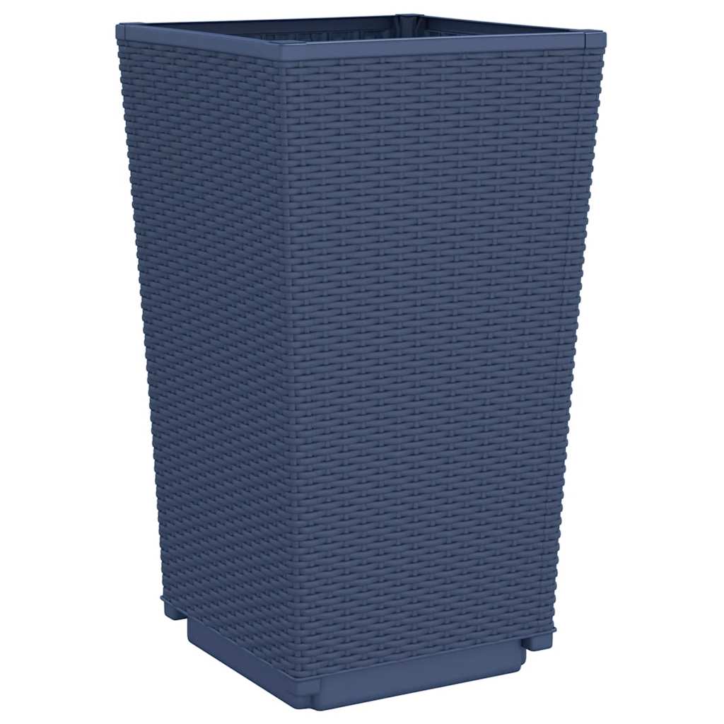 Vasos/floreiras 2 pcs 32,5x32,5x57 cm PP cinzento azul