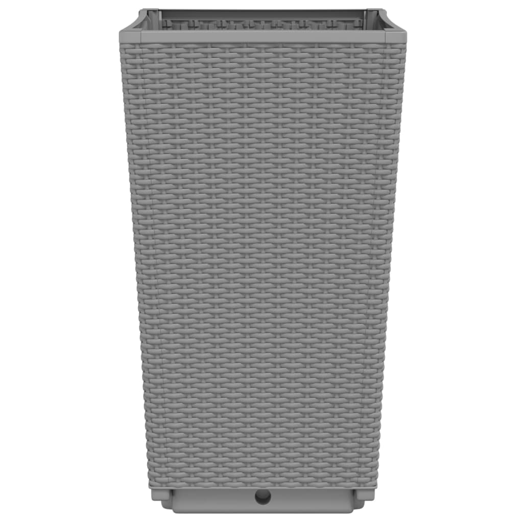 Vasos/floreiras 2 pcs 32,5x32,5x57 cm PP cinzento-claro