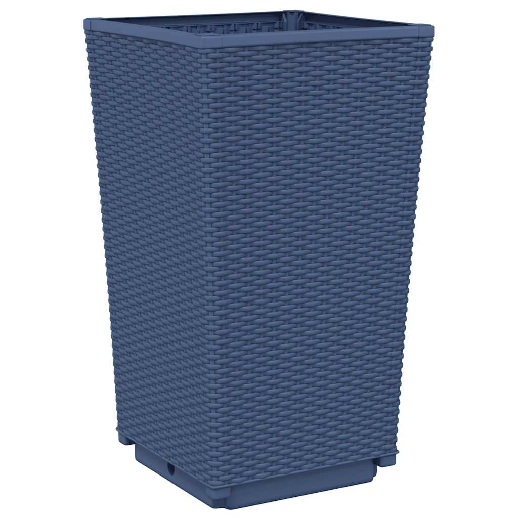 Vasos/floreiras 4 pcs 32,5x32,5x57 cm PP cinzento azul
