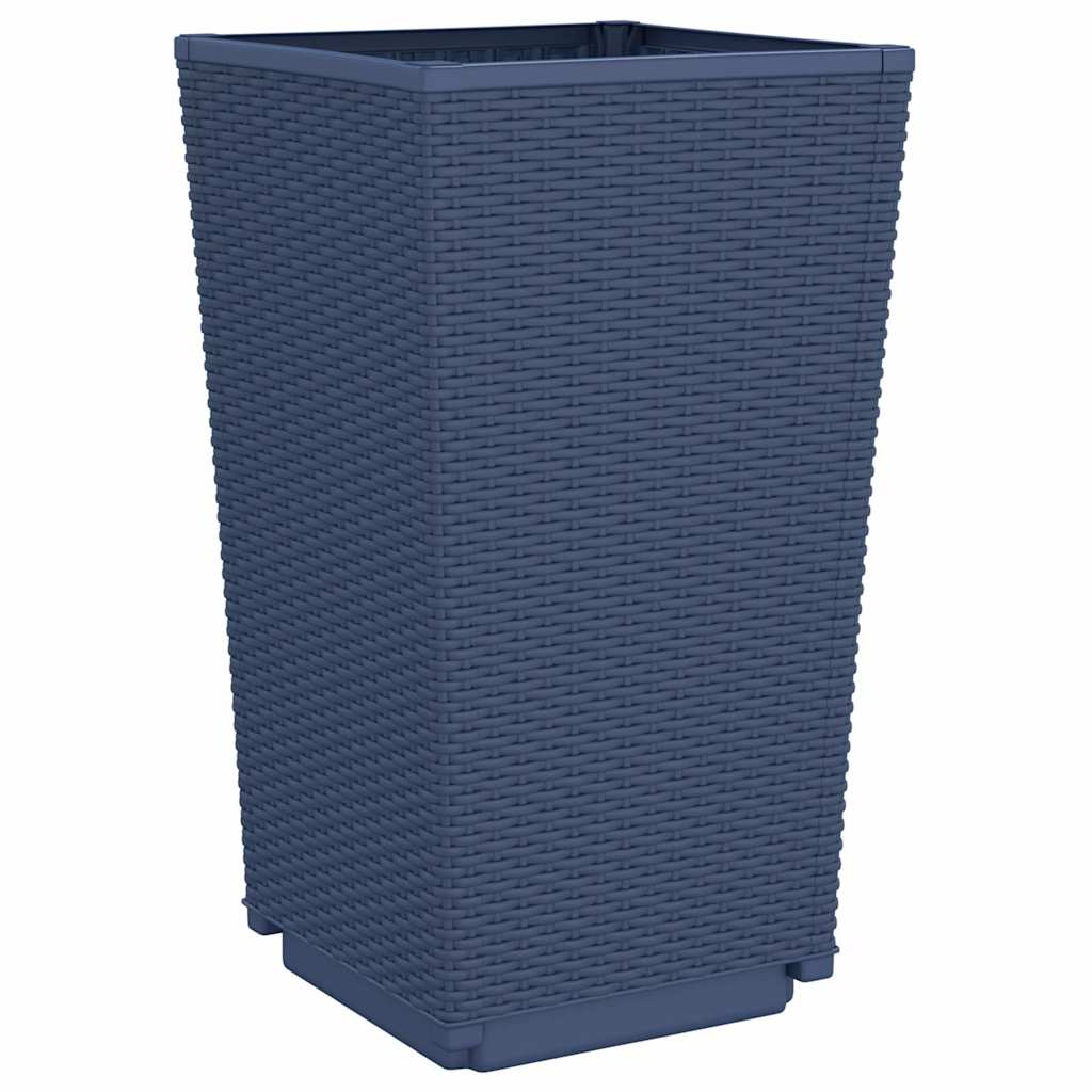 Vasos/floreiras 4 pcs 32,5x32,5x57 cm PP cinzento azul