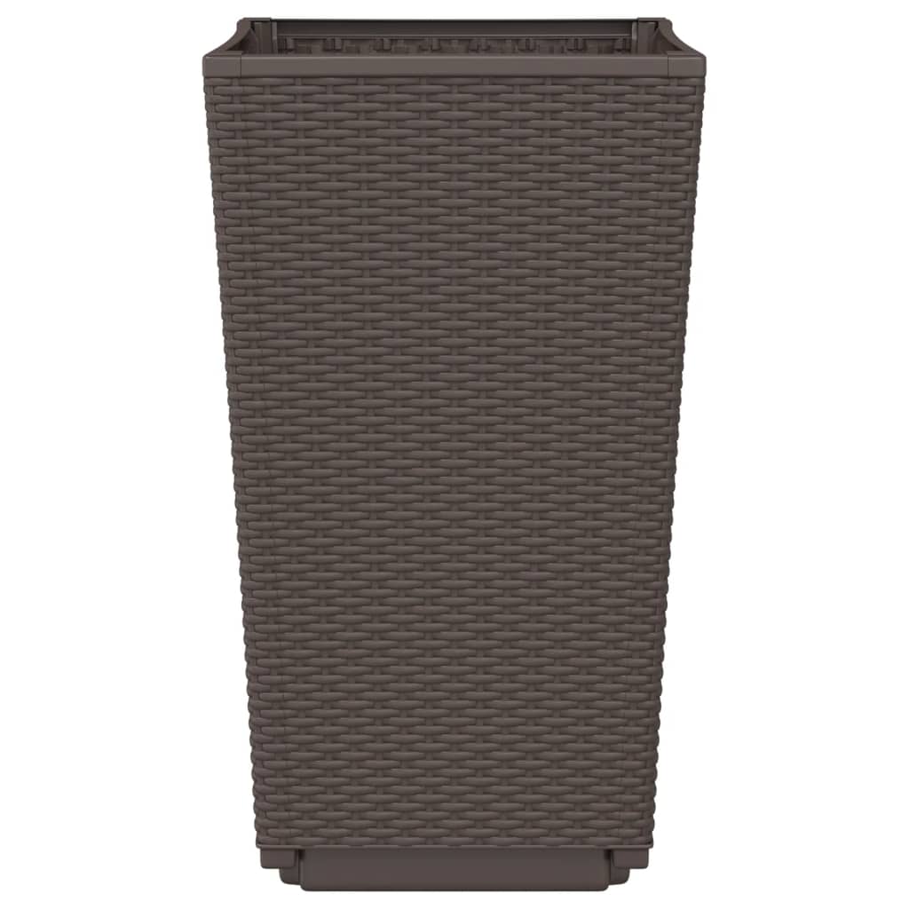 Vasos/floreiras 4 pcs 32,5x32,5x57 cm PP castanho