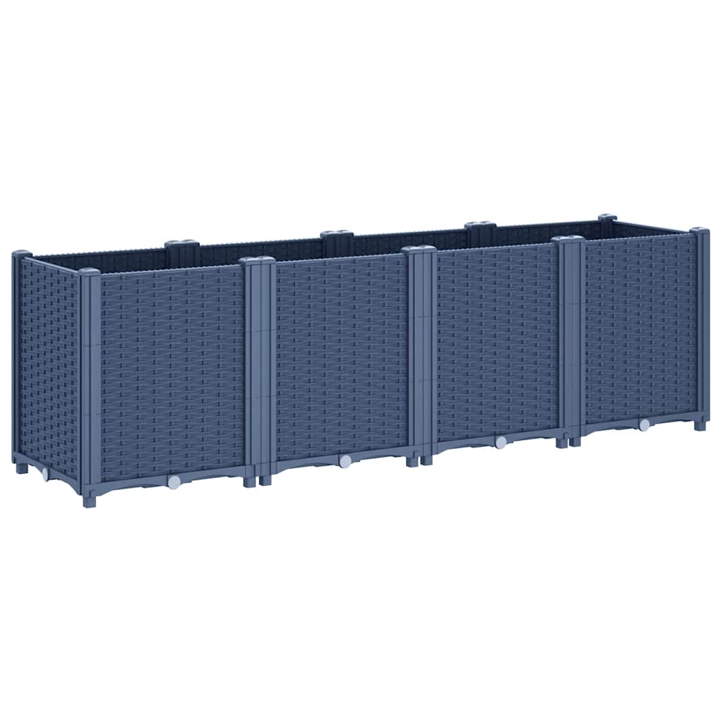 Vaso/floreira 160x40x53 cm PP cinzento azul