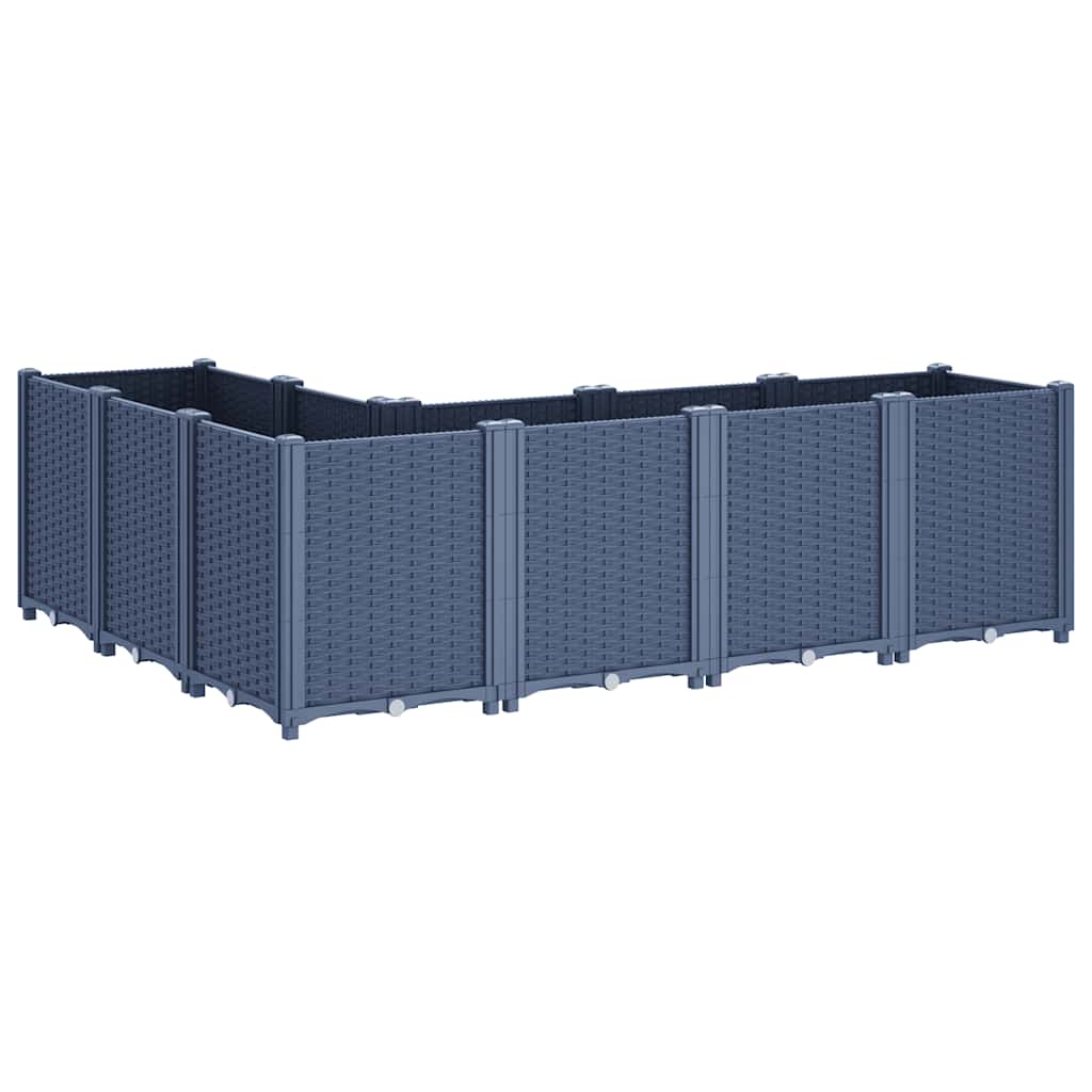Vaso/floreira 160x120x53 cm PP cinzento azul
