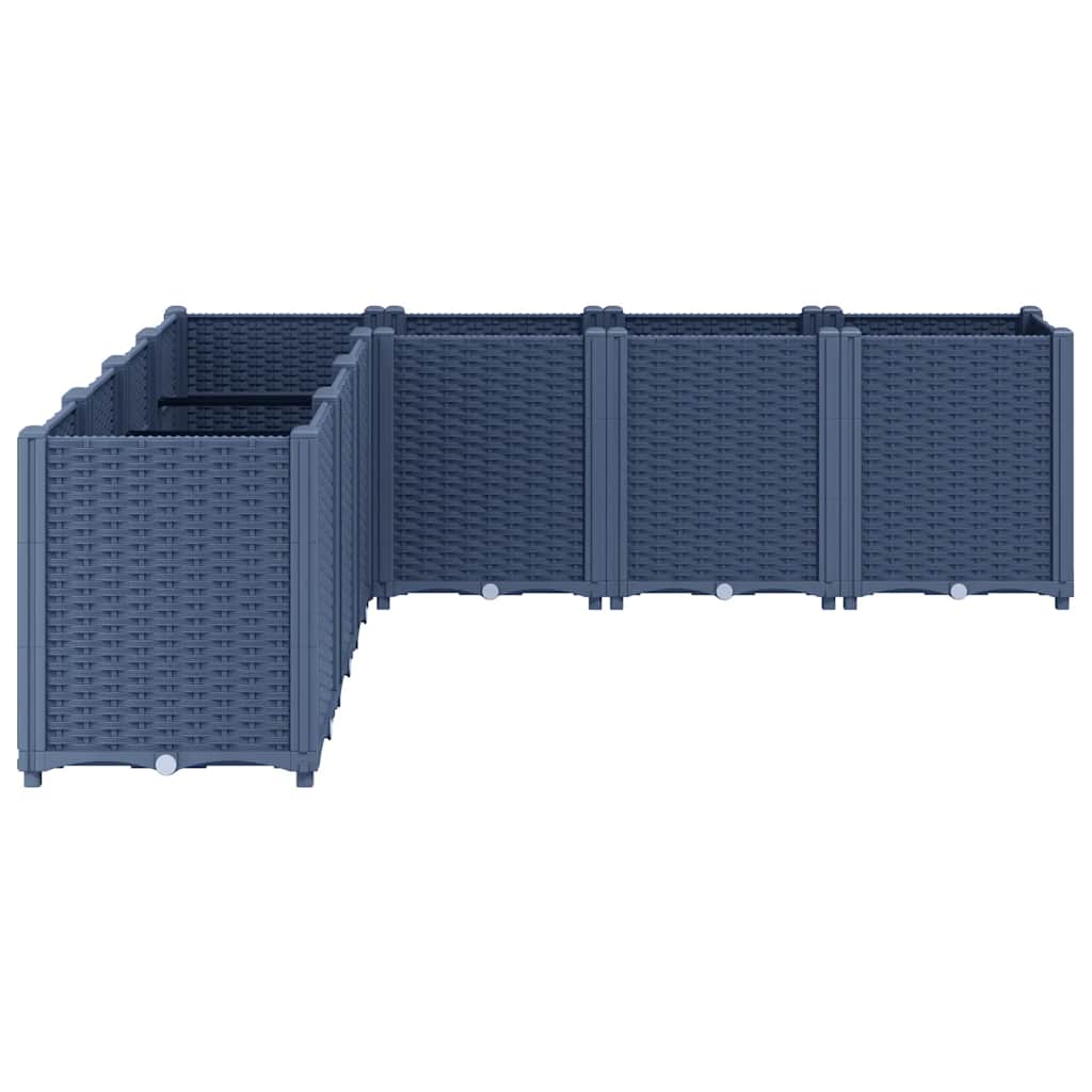 Vaso/floreira 160x160x53 cm PP cinzento azul