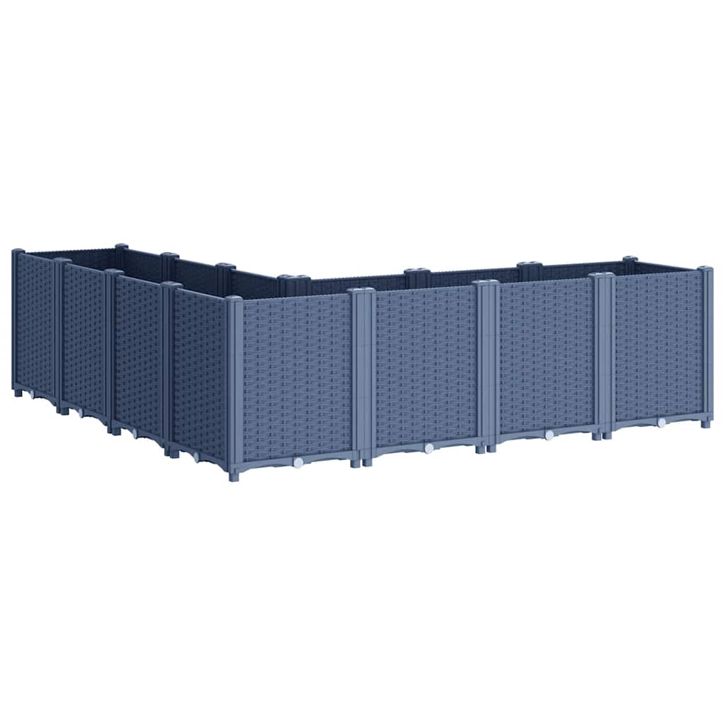 Vaso/floreira 160x160x53 cm PP cinzento azul