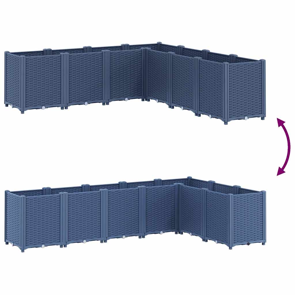 Vaso/floreira 160x160x53 cm PP cinzento azul