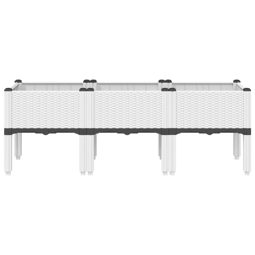 Vaso/floreira de jardim c/ pernas 120x40x42 cm PP branco