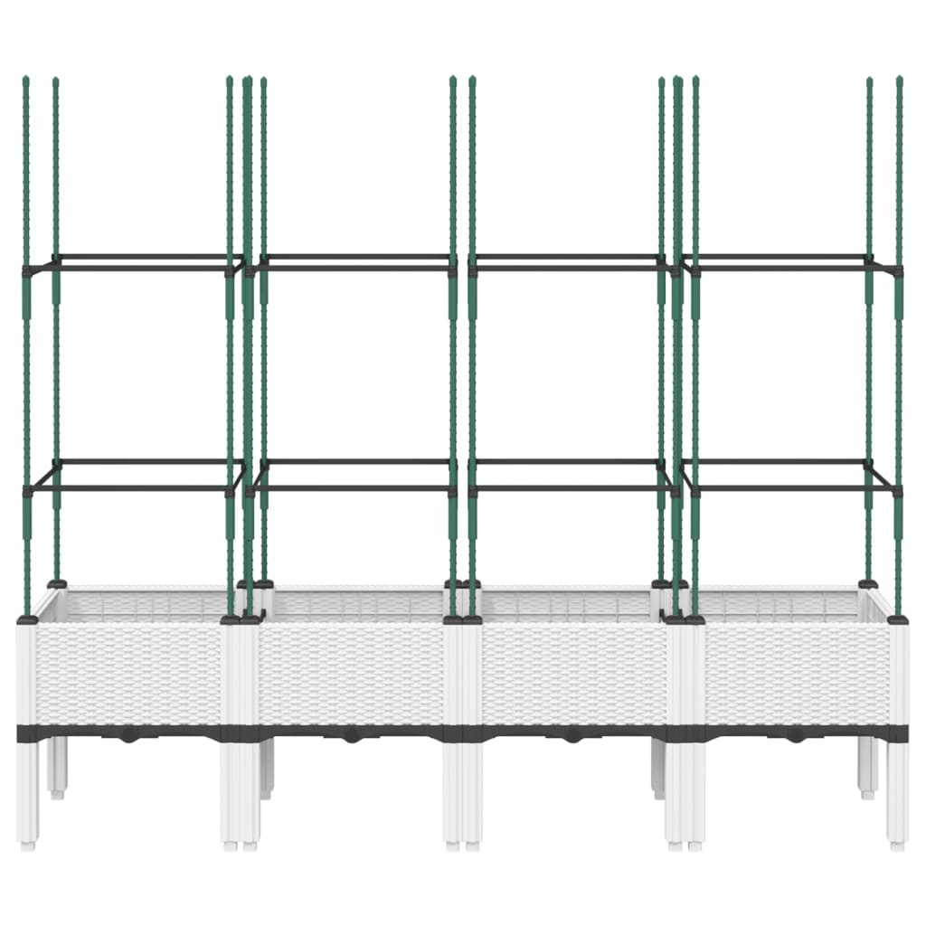 Vaso/floreira de jardim c/ treliça 160x40x142,5 cm PP branco