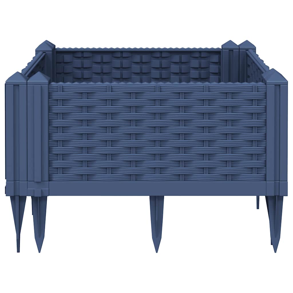 Vaso/floreira de jardim c/ estacas 42,5x42,5x28,5cm PP cinzento azul