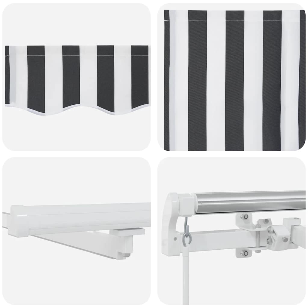 Toldo retrátil manual com luzes LED 300x250 cm antracite/branco