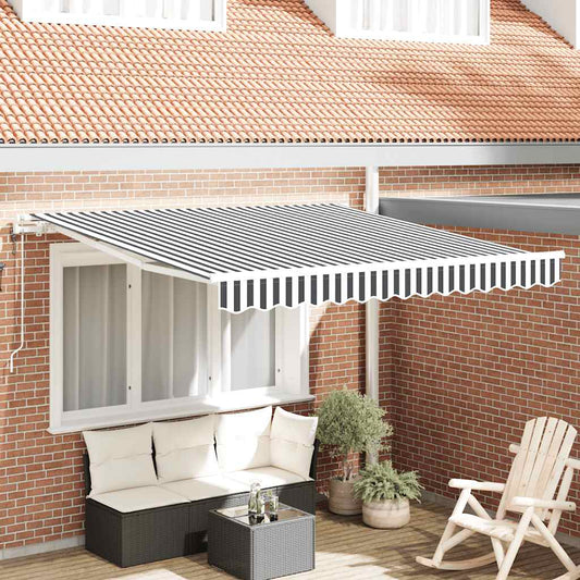 Toldo retrátil automático 300x250 cm antracite e branco