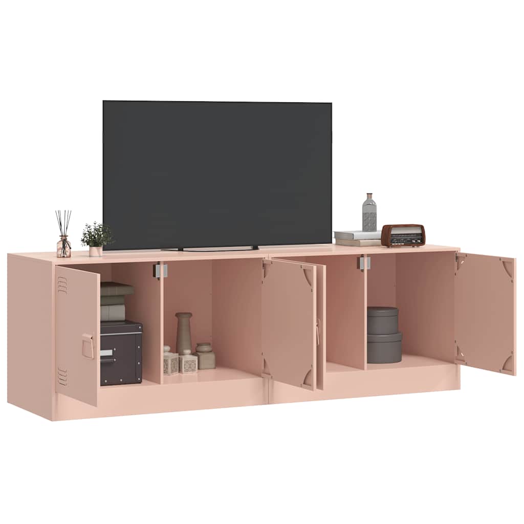 Móveis de TV aço rosa, 2 pcs