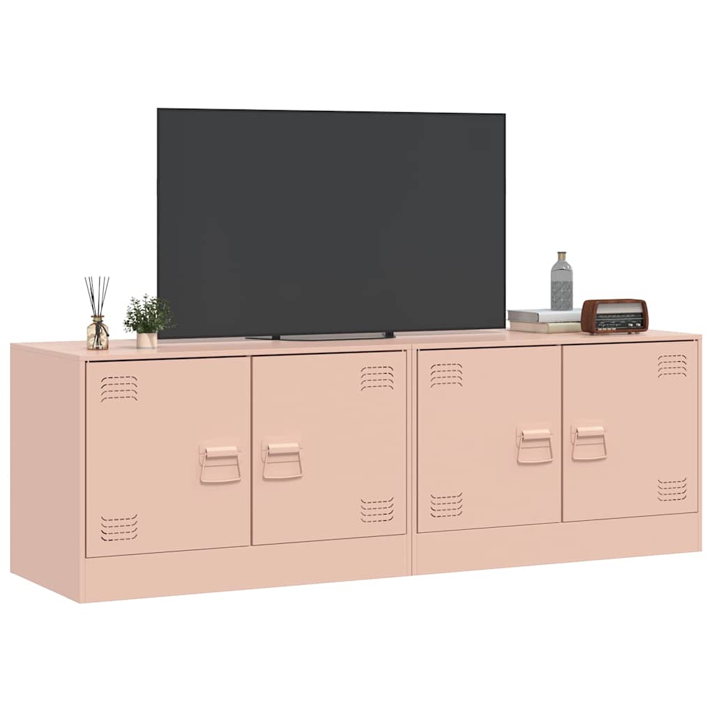 Móveis de TV aço rosa, 2 pcs