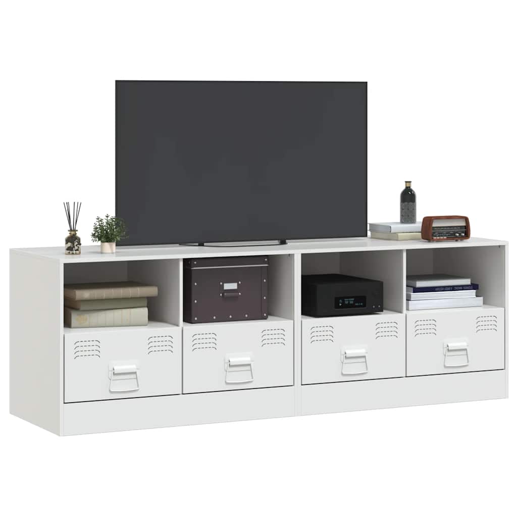 Móveis de TV aço branco, 2 pcs