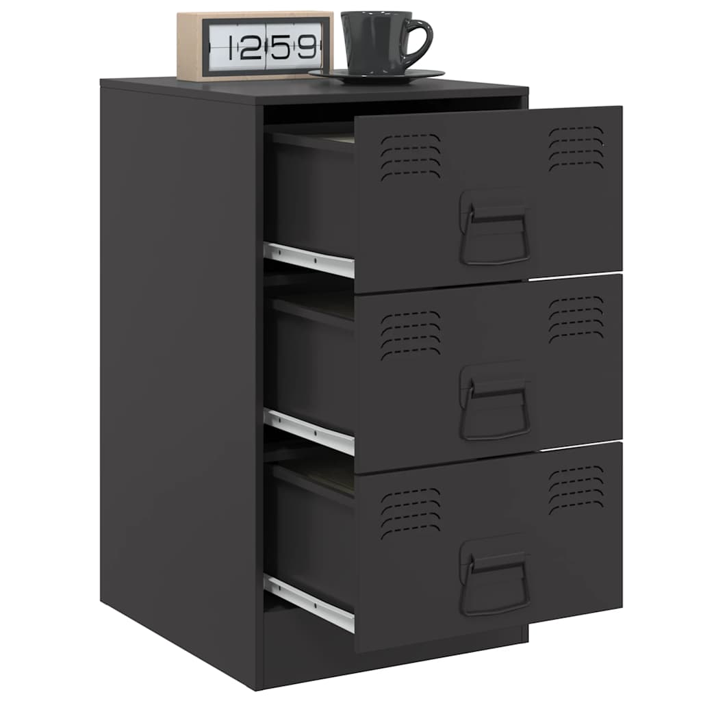 Mesa de cabeceira 34,5x39x62 cm aço preto
