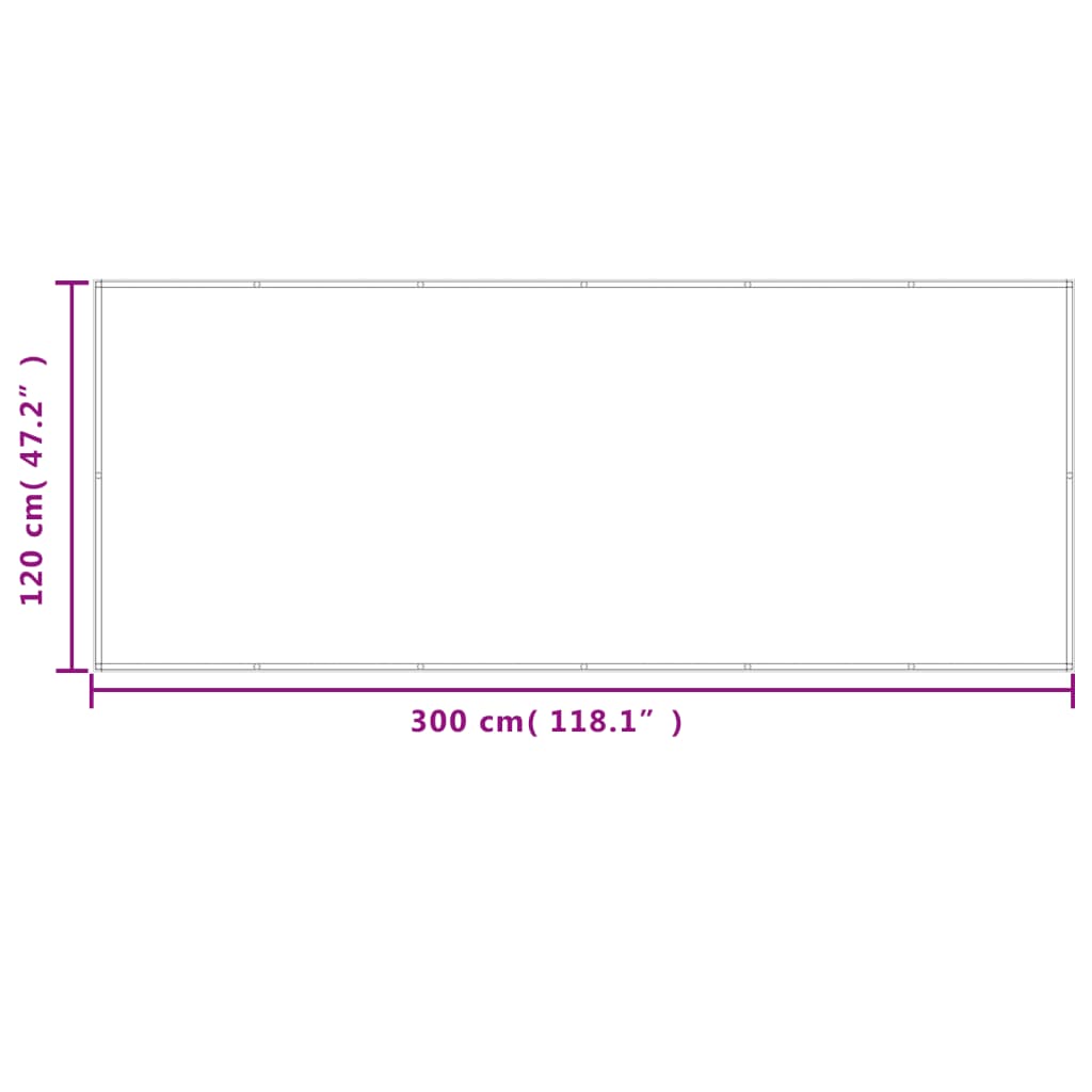 Tela de varanda 120x300 cm 100% poliéster oxford cor areia