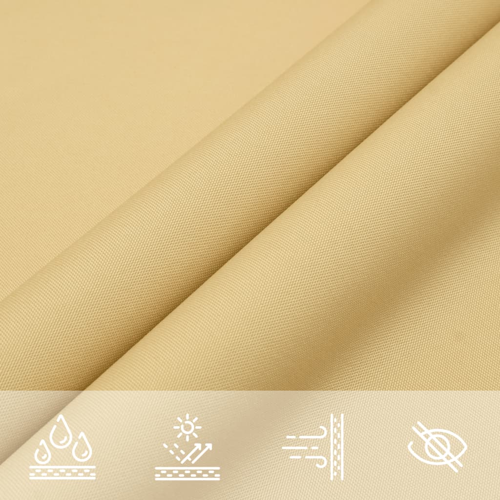 Para-sol estilo vela 4,5x4,5 m oxford 100% poliéster cor areia