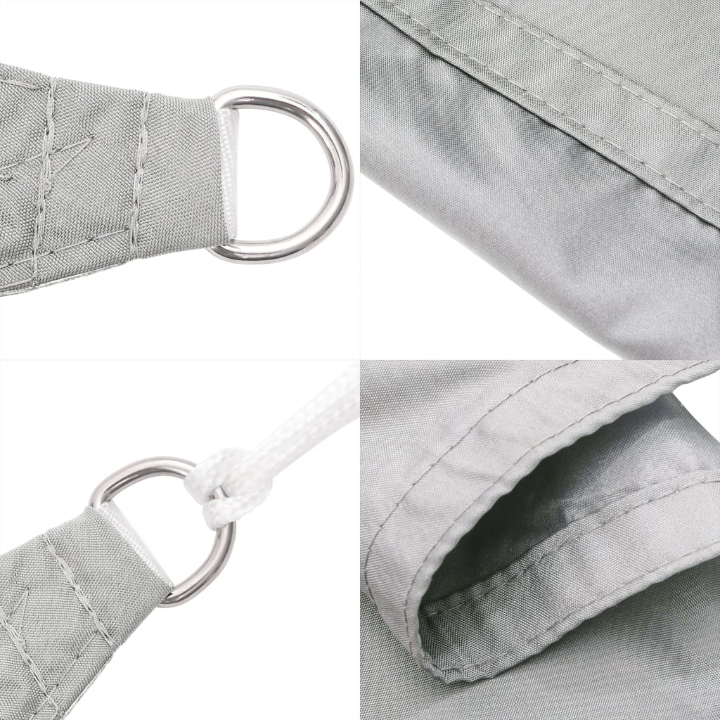 Para-sol estilo vela 4,5x4,5x4,5m oxford poliéster cinza-claro