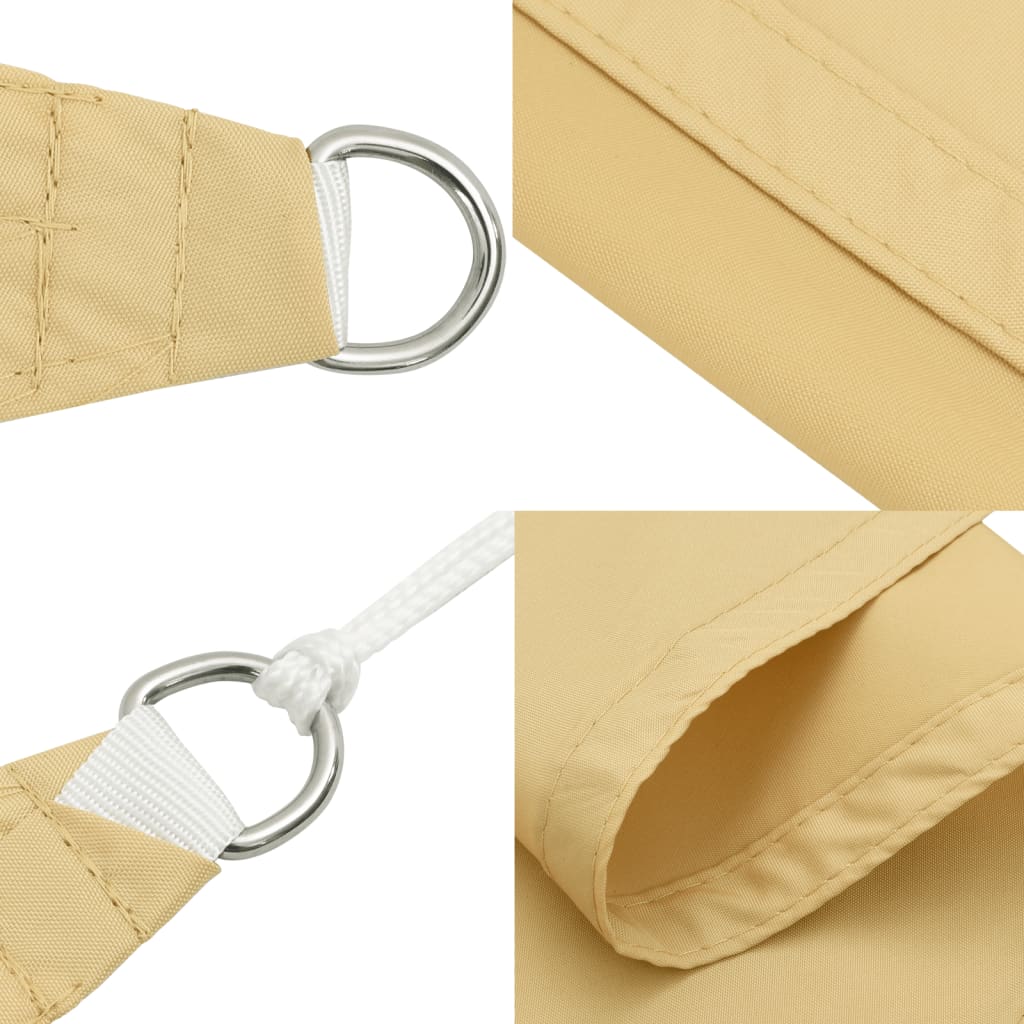 Para-sol estilo vela 2x2x2 m oxford 100% poliéster cor areia
