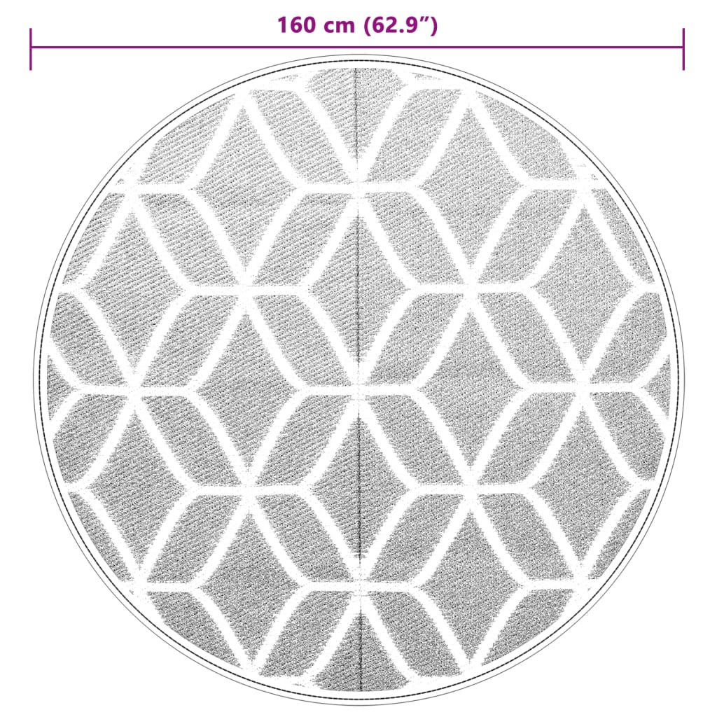 Tapete de exterior Ø160 cm ARAKIL PP cinzento