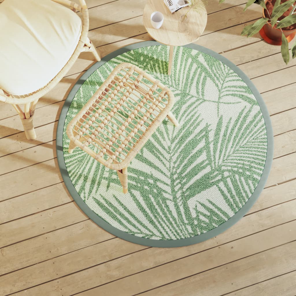 Tapete de exterior Ø120 cm ARAKIL PP Verde