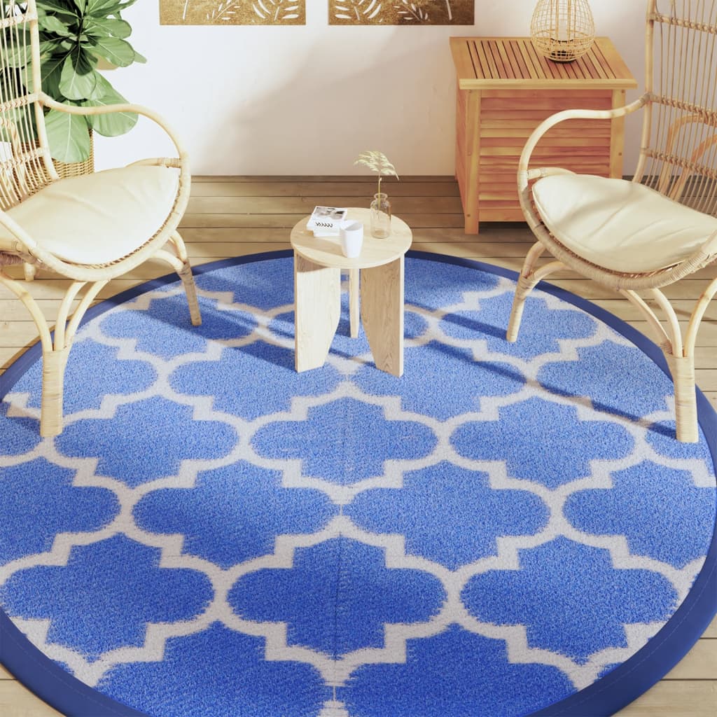 Tapete de exterior Ø200 cm ARAKIL PP Azul