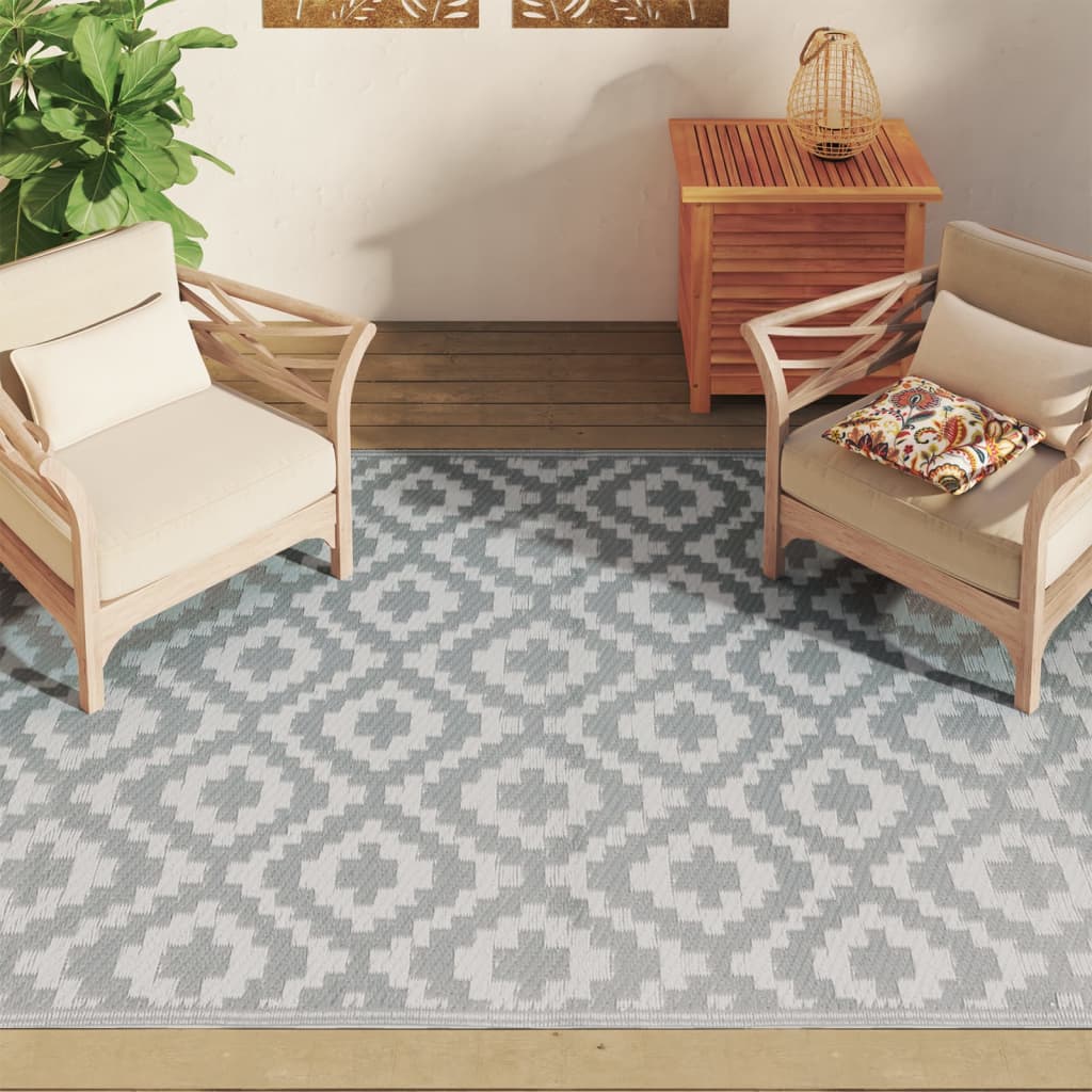 Tapete de exterior 160x230 cm ARAKIL PP cinzento