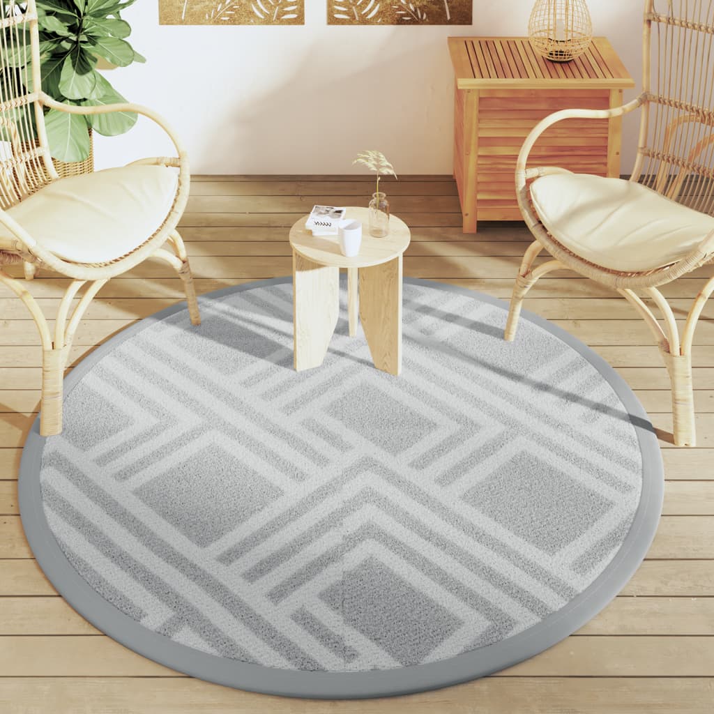 Tapete de exterior Ø160 cm ARAKIL PP cinzento