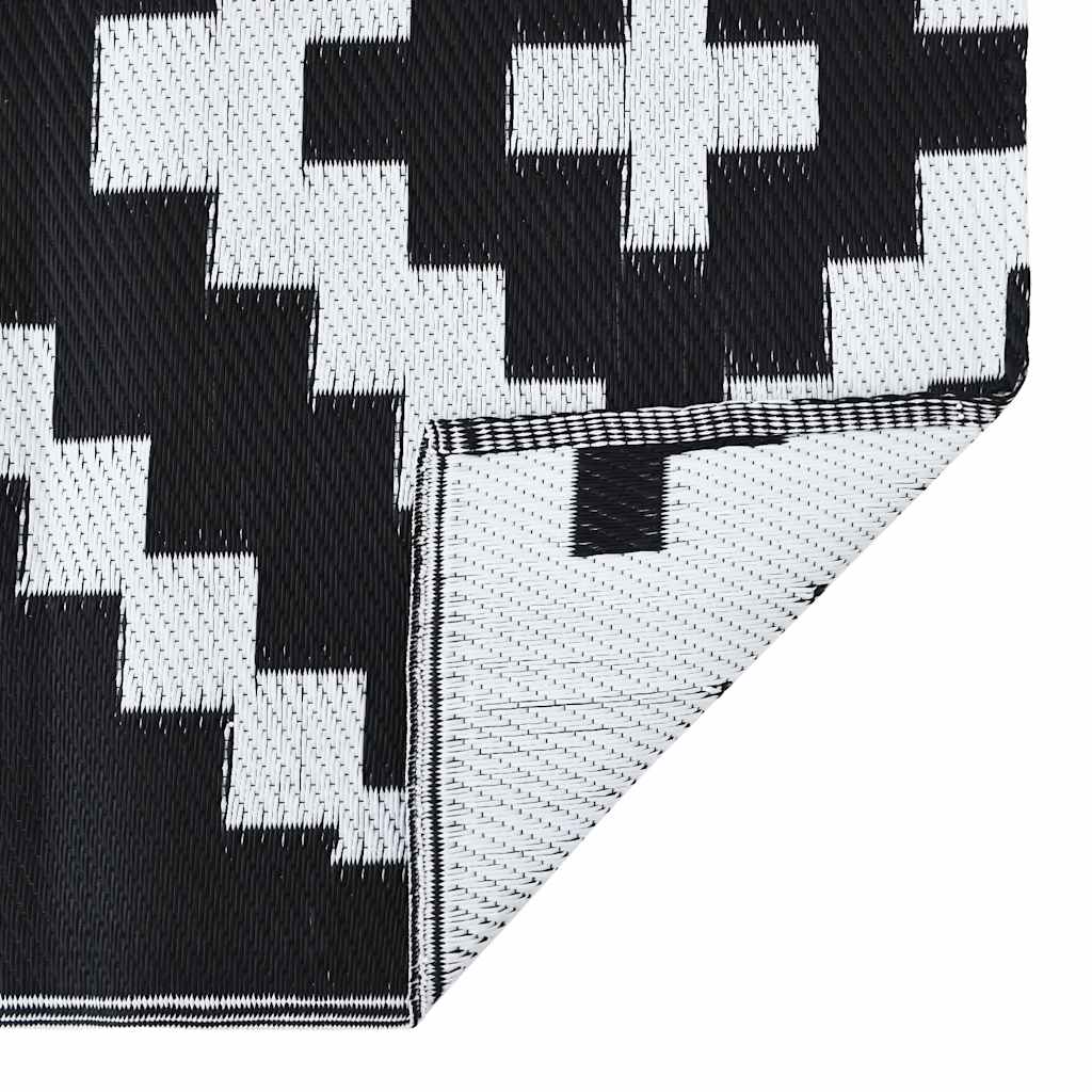 Tapete de exterior 120x180 cm ARAKIL PP branco e preto