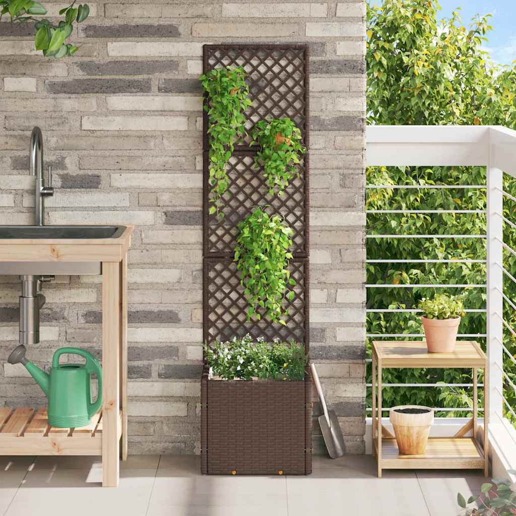 Floreira Castanho 35 x 30 x 135 cm Metal