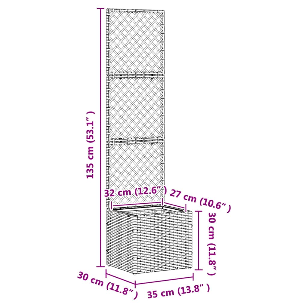 Floreira Castanho 35 x 30 x 135 cm Metal