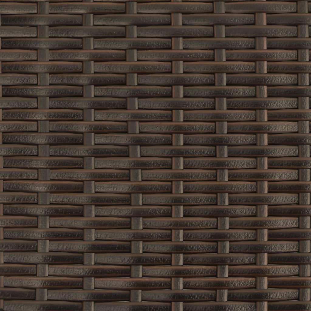 Espreguiçadeiras modulares com mesa 2 pcs vime PE castanho