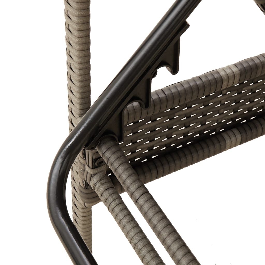 Espreguiçadeira com almofada cinza 63x200x81 cm vime sintético (apenas EUA)