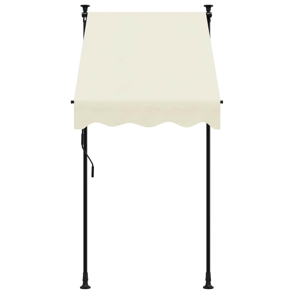 Toldo retrátil 100x150 cm tecido e aço cor creme